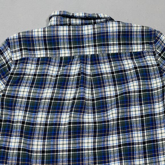 Eddie Bauer‎ Flannel Shirt Men Size Medium Classic Fit Gray Blue Plaid - Picture 10 of 11
